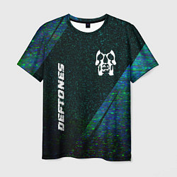 Мужская футболка Deftones glitch blue