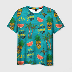 Футболка мужская Enjoy summer pattern - pineapple, цвет: 3D-принт