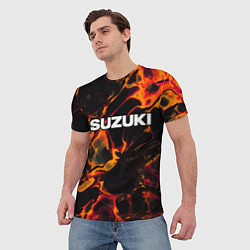 Футболка мужская Suzuki red lava, цвет: 3D-принт — фото 2