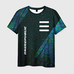 Мужская футболка OneRepublic glitch blue