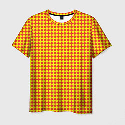 Мужская футболка Паттерн красных квадратов