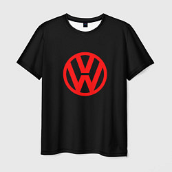 Футболка мужская Volkswagen red logo, цвет: 3D-принт
