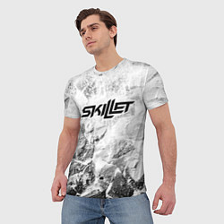 Футболка мужская Skillet white graphite, цвет: 3D-принт — фото 2