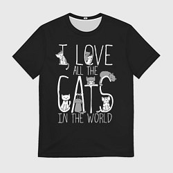 Мужская футболка Я люблю всех котов в мире
