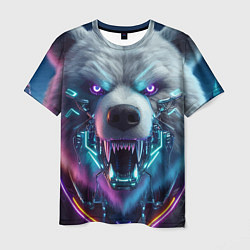 Футболка мужская Cyber bear - neon glow, цвет: 3D-принт