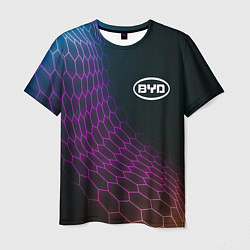 Мужская футболка BYD neon hexagon