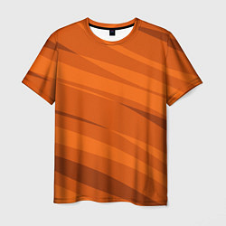 Футболка мужская Тёмный оранжевый полосами, цвет: 3D-принт