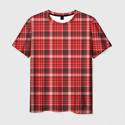 Мужская футболка Красный клетчатый узор