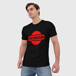 Футболка мужская Nissan red logo, цвет: 3D-принт — фото 2