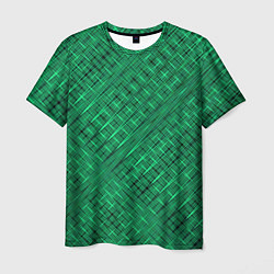 Футболка мужская Насыщенный зелёный текстурированный, цвет: 3D-принт