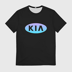 Мужская футболка KIA logo neon