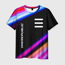 Мужская футболка OneRepublic neon rock lights