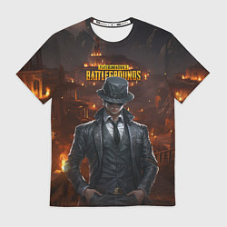 Футболка мужская PUBG персонаж - город в огне, цвет: 3D-принт