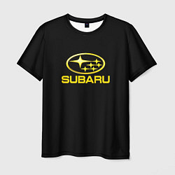 Мужская футболка Subaru logo yellow