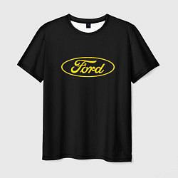Футболка мужская Ford logo yellow, цвет: 3D-принт