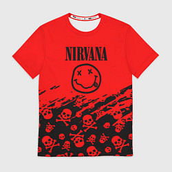 Футболка мужская Nirvana rock skull, цвет: 3D-принт