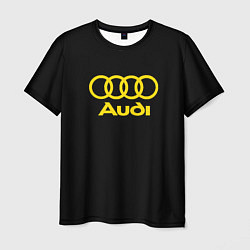 Футболка мужская Audi logo yellow, цвет: 3D-принт