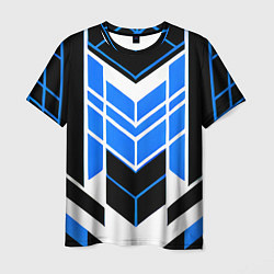 Футболка мужская Blue and black stripes on a white background, цвет: 3D-принт