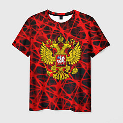 Футболка мужская Россия текстура символика, цвет: 3D-принт