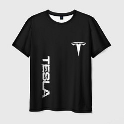 Мужская футболка Tesla logo white