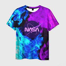 Мужская футболка NASA neon flame