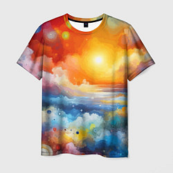Футболка мужская Закат солнца - разноцветные облака, цвет: 3D-принт