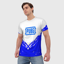 Футболка мужская PUBG синие краски, цвет: 3D-принт — фото 2