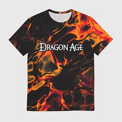 Мужская футболка Dragon Age red lava