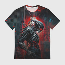 Футболка мужская Зловещий демонический киборг-скелетор, цвет: 3D-принт