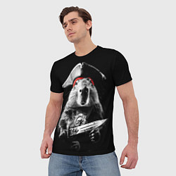 Футболка мужская Капибара с пиратским ножом, цвет: 3D-принт — фото 2