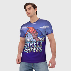 Футболка мужская Street sharks - Городские Уличные Акулы, цвет: 3D-принт — фото 2