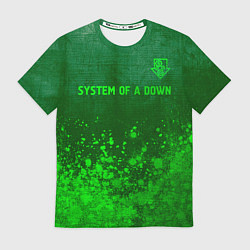 Футболка мужская System of a Down - green gradient посередине, цвет: 3D-принт