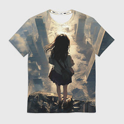 Мужская футболка Девушка и город