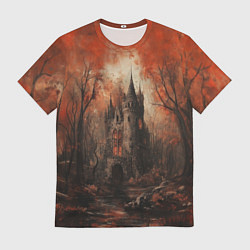 Футболка мужская Замок в осеннем лесу, цвет: 3D-принт