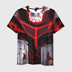 Футболка мужская Red stripes on a black and white background, цвет: 3D-принт