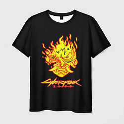 Мужская футболка Cyberpunk 2077 fire logo