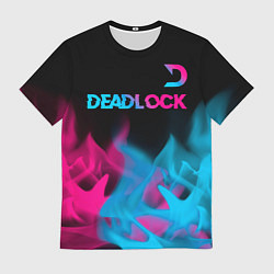 Футболка мужская Deadlock - neon gradient посередине, цвет: 3D-принт