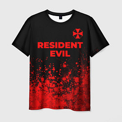 Мужская футболка Resident Evil - red gradient посередине