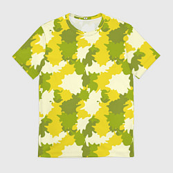 Мужская футболка Желтые и зеленые камуфляжные пятна