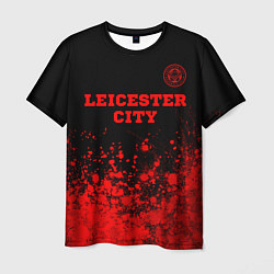 Мужская футболка Leicester City - red gradient посередине