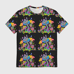 Футболка мужская Грибной паттерн цветной, цвет: 3D-принт