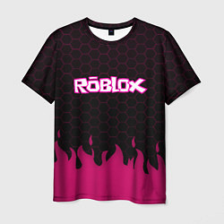 Мужская футболка Roblox fire pink