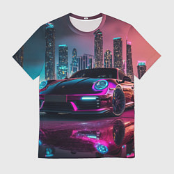 Мужская футболка Porshe night city