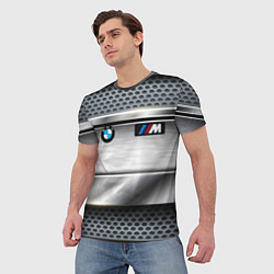Футболка мужская BMW metal texture, цвет: 3D-принт — фото 2