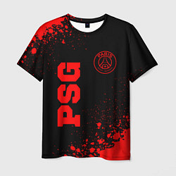 Мужская футболка PSG - red gradient вертикально