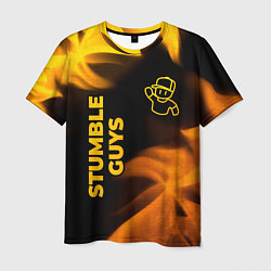 Мужская футболка Stumble Guys - gold gradient вертикально