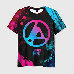 Мужская футболка Linkin Park 2024 - neon gradient