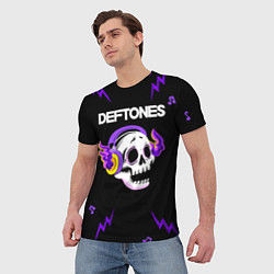 Футболка мужская Deftones неоновый череп, цвет: 3D-принт — фото 2