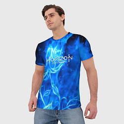 Футболка мужская Horizon zero dawn flower, цвет: 3D-принт — фото 2
