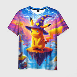 Мужская футболка Pikachu in a stargazers hat